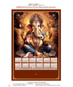 Crystal Calendar with tin mounting (Size=20 x 30)