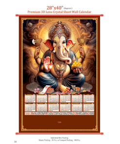 Crystal Calendar with rod binding (Size=28x40)